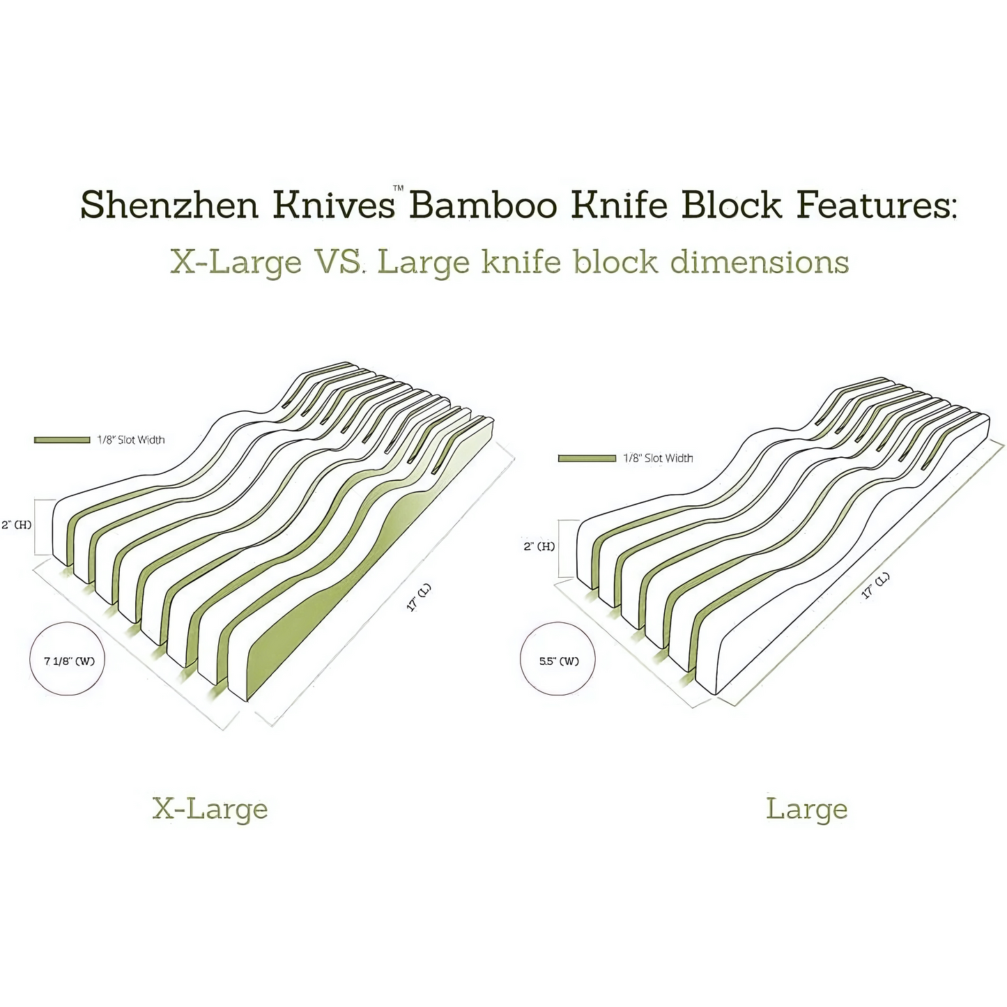 In-Drawer Bamboo Knife Block by Shenzhen Knives – Holds 10–15 Knives