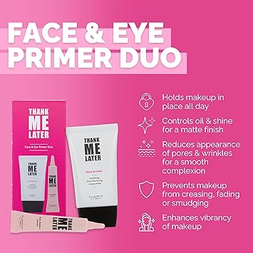 Thank Me Later Mattifying Face & Eye Primer Duo by Elizabeth Mott – 30g & 10g