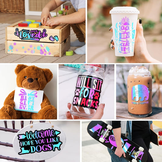 Metallic Opal Holographic Permanent Vinyl That Transforms Everyday Crafts into Show-Stopping Creations