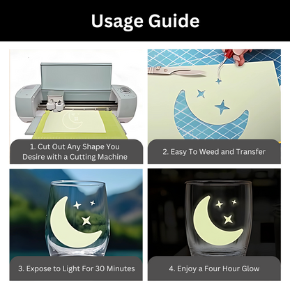 Glow in the Dark Permanent Adhesive Vinyl Sheets by ONNCE, 12 x 11 Inch, 5-Pack