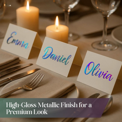 Black Metallic Holographic Vinyl Sheets by ONNCE, 12 x 11 Inch, 10-Pack