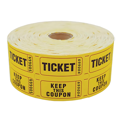 Raffle/Party Tickets with Built-In Dispenser by ONNCE | Double Roll of 1000 | Set of 3 Colors: Green, Red, Yellow