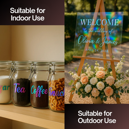 Holographic Permanent Vinyl Sheets by ONNCE, 12 x 11 Inch, 10-Pack