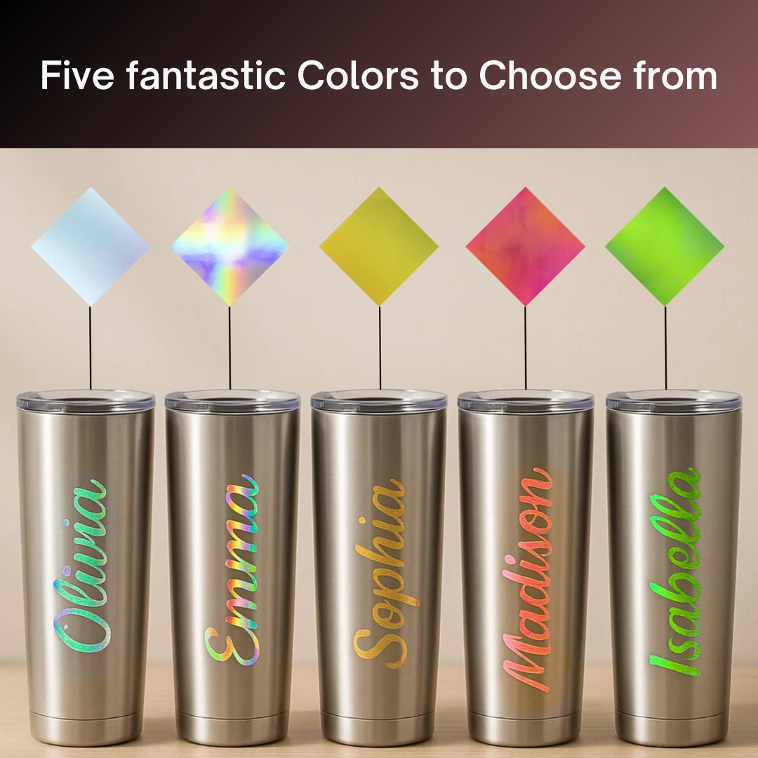 Holographic Permanent Vinyl Sheets by ONNCE, 12 x 11 Inch, 10-Pack