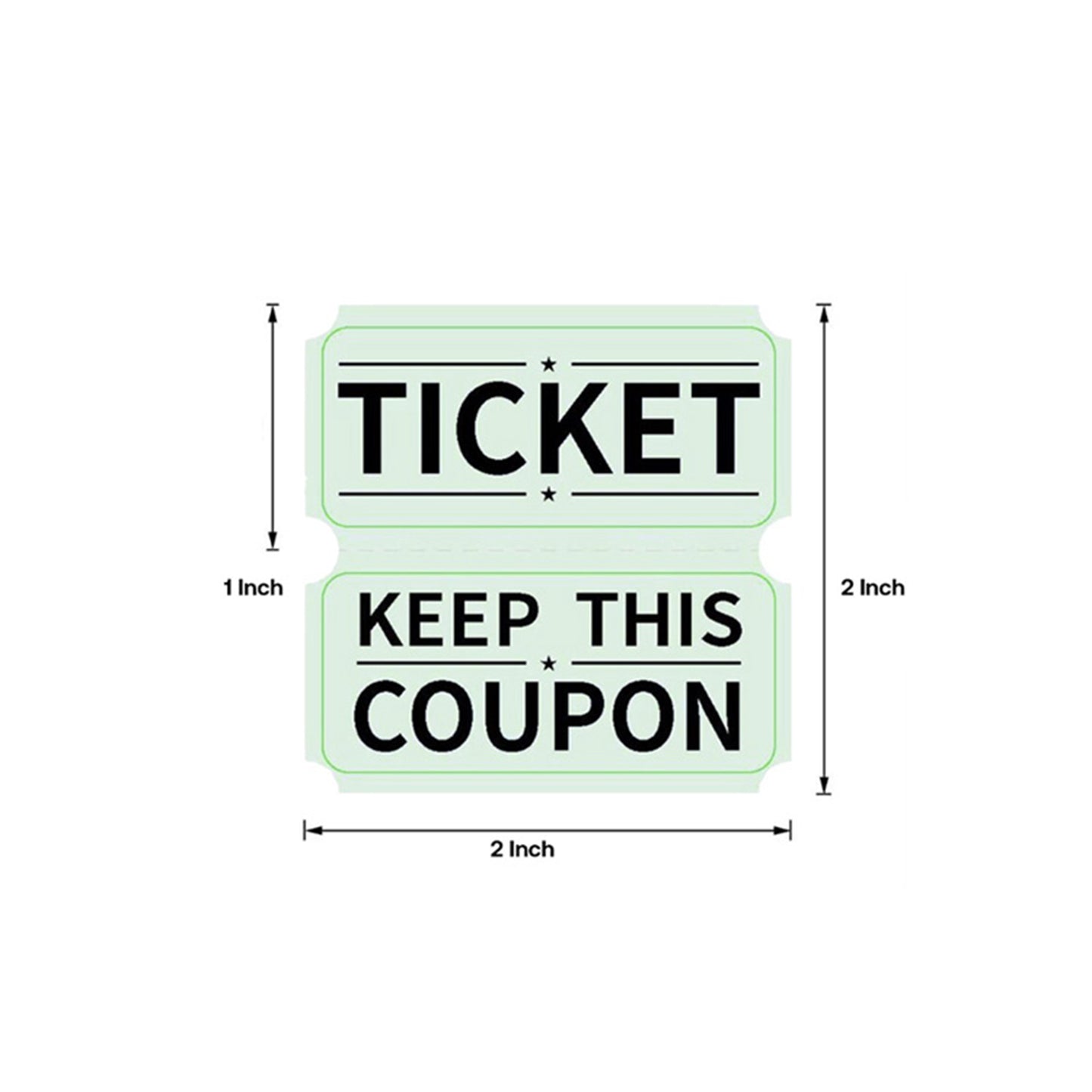 Raffle/Party Tickets with Built-In Dispenser by ONNCE | Double Roll of 1000 | Set of 3 Colors: Green, Red, Yellow