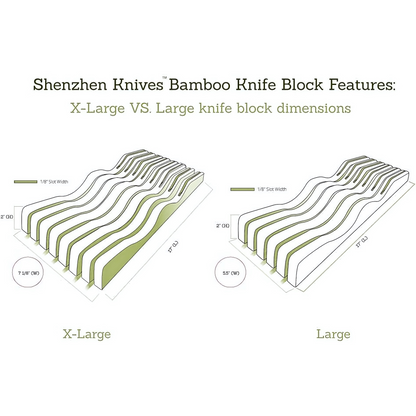 In-Drawer Bamboo Knife Block by Shenzhen Knives – Holds 10–15 Knives