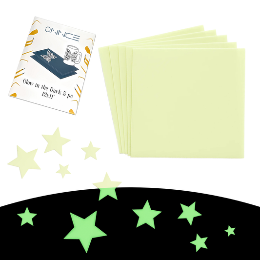 Glow in the Dark Permanent Adhesive Vinyl Sheets by ONNCE, 12 x 11 Inch, 5-Pack