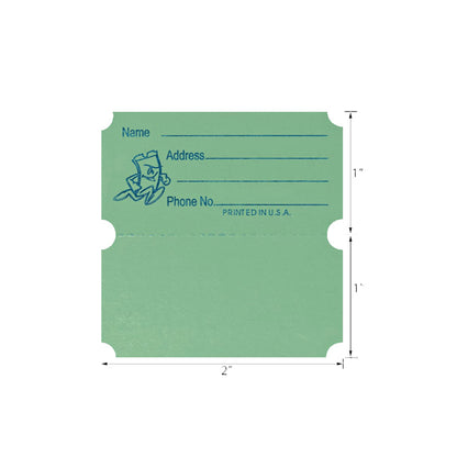 Raffle/Party Tickets with Built-In Dispenser by ONNCE | Double Roll of 1000 | Set of 3 Colors: Green, Red, Yellow