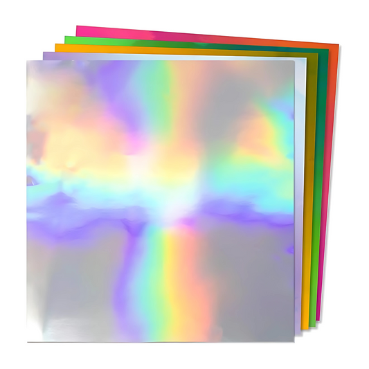 Holographic Permanent Vinyl Sheets by ONNCE, 12 x 11 Inch, 10-Pack