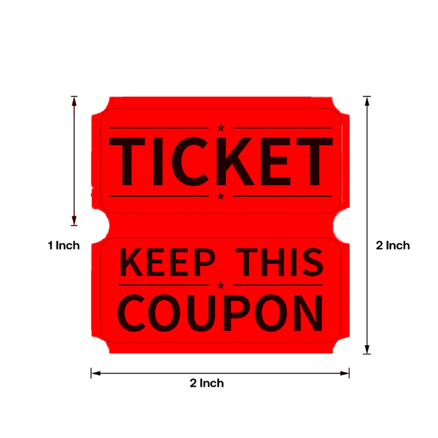 Raffle/Party Tickets with Built-In Dispenser by ONNCE | Double Roll of 1000 | Set of 3 Colors: Green, Red, Yellow