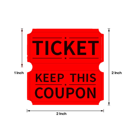 Raffle/Party Tickets with Built-In Dispenser by ONNCE | Double Roll of 1000 | Set of 3 Colors: Green, Red, Yellow