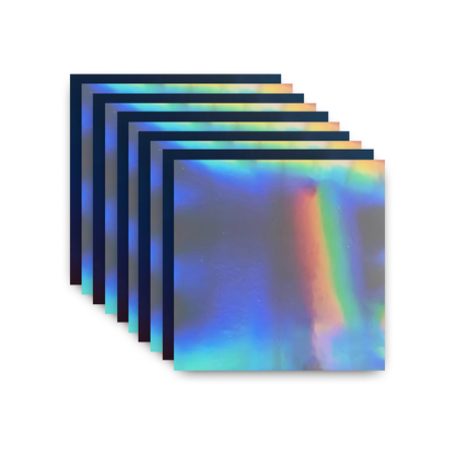Black Metallic Holographic Vinyl Sheets by ONNCE, 12 x 11 Inch, 10-Pack