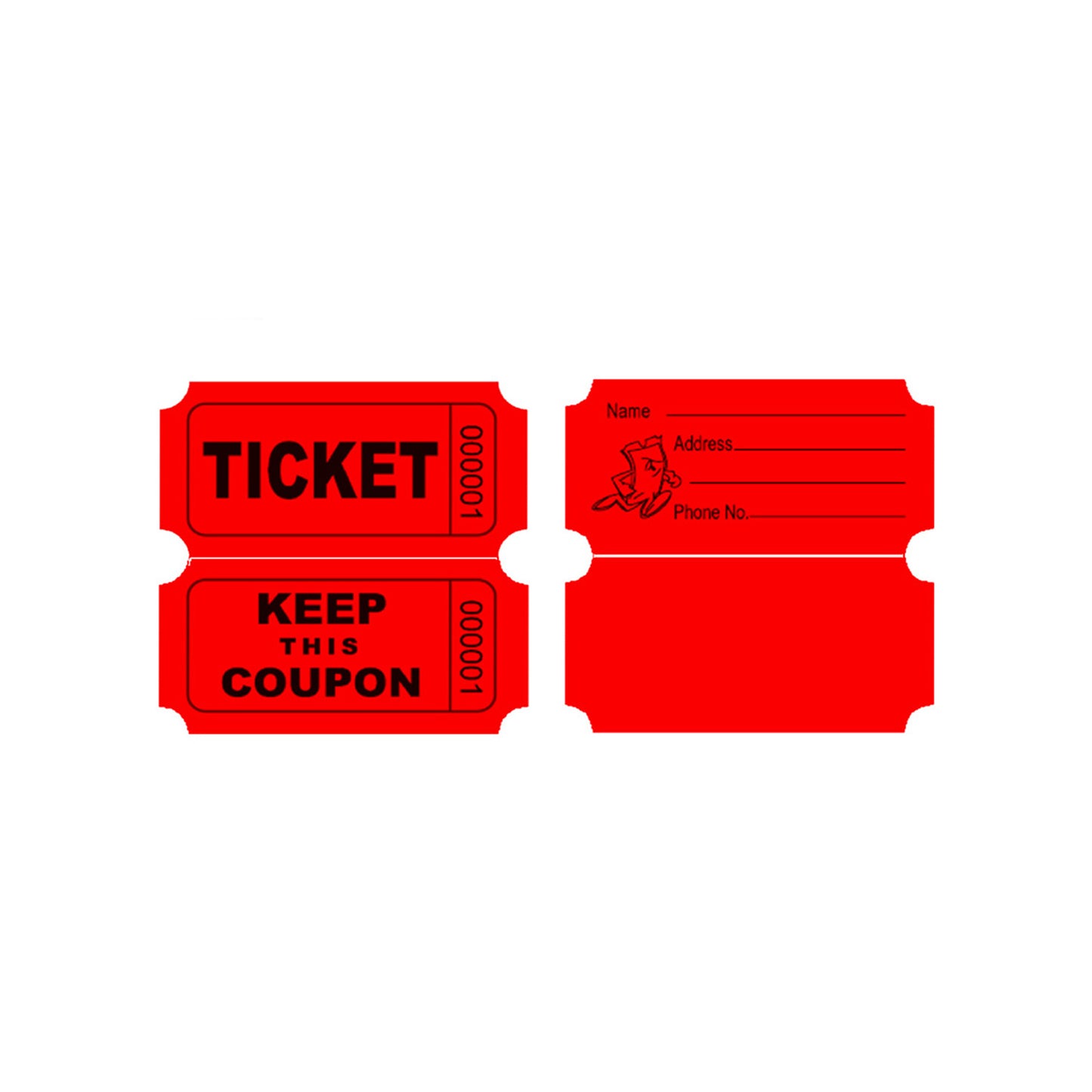 Raffle/Party Tickets with Built-In Dispenser by ONNCE | Double Roll of 1000 | Set of 3 Colors: Green, Red, Yellow