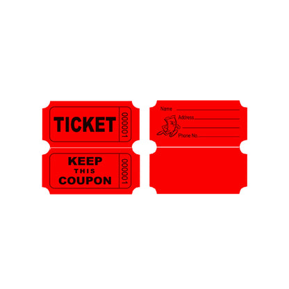 Raffle/Party Tickets with Built-In Dispenser by ONNCE | Double Roll of 1000 | Set of 3 Colors: Green, Red, Yellow