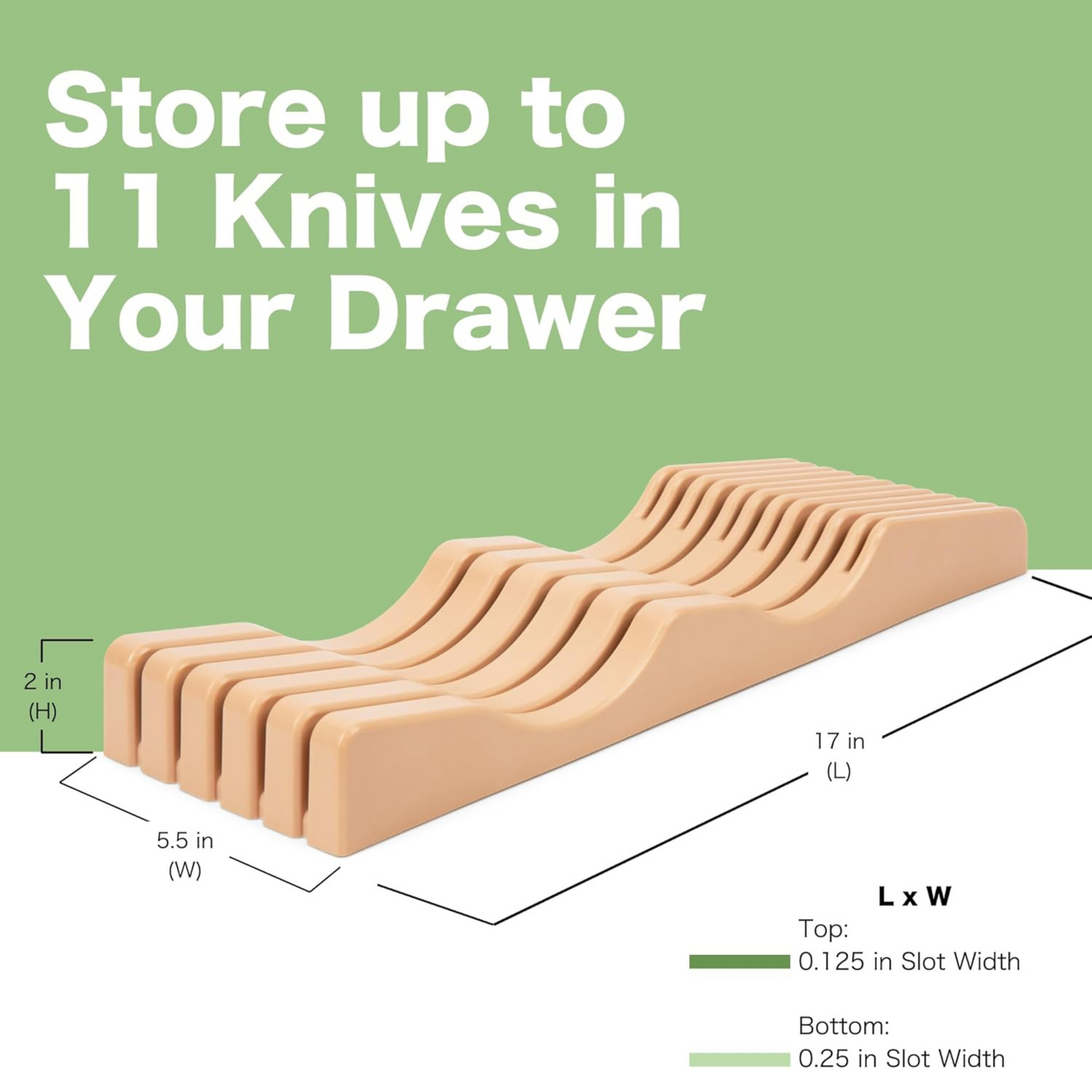 In-Drawer Plastic Knife Block by Shenzhen Knives – Large, 11 Slot