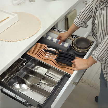 In-Drawer Plastic Knife Block by Shenzhen Knives – Large, 11 Slot