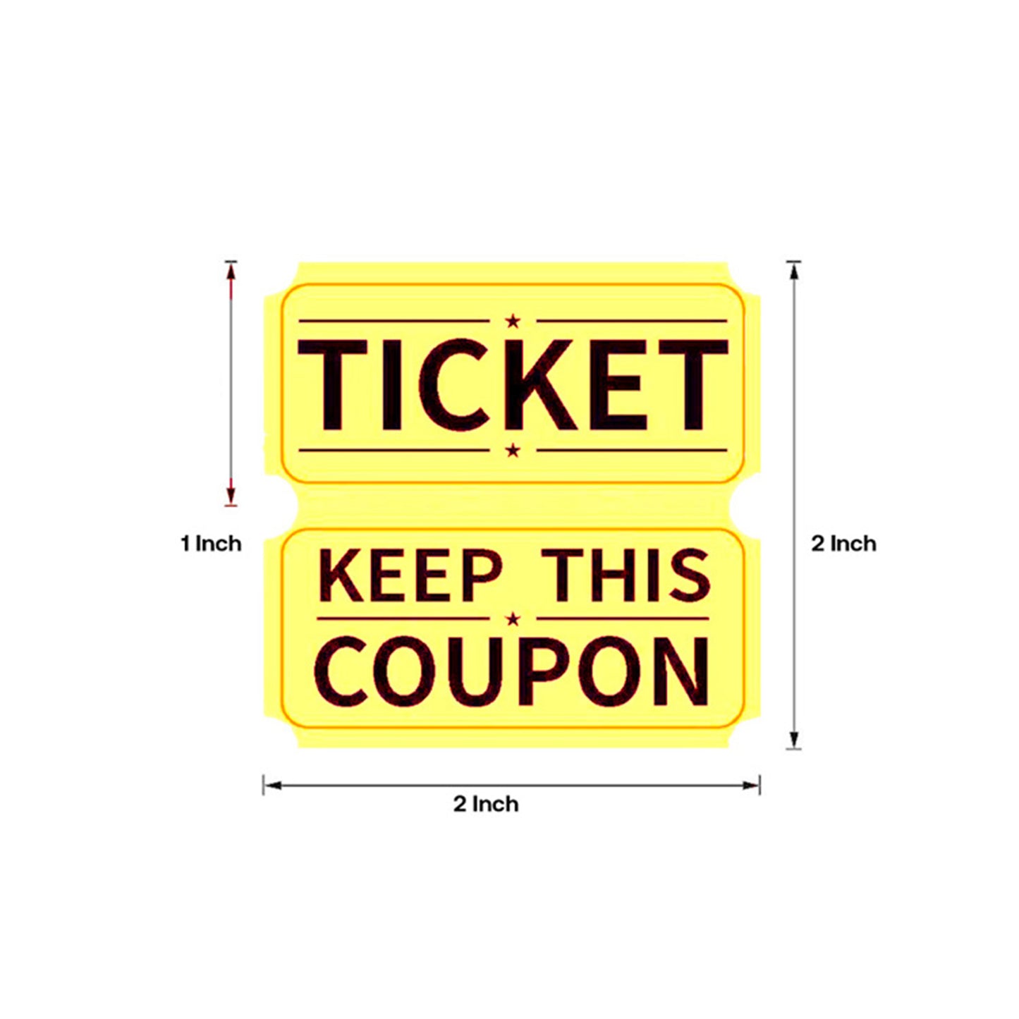Raffle/Party Tickets with Built-In Dispenser by ONNCE | Double Roll of 1000 | Set of 3 Colors: Green, Red, Yellow