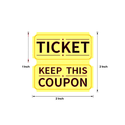 Raffle/Party Tickets with Built-In Dispenser by ONNCE | Double Roll of 1000 | Set of 3 Colors: Green, Red, Yellow