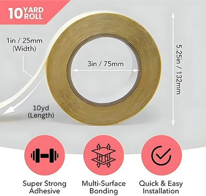 Double Sided Carpet Tape Roll - (30ft x 1.88 inches)