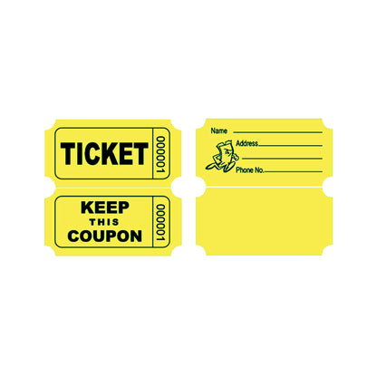 Raffle/Party Tickets with Built-In Dispenser by ONNCE | Double Roll of 1000 | Set of 3 Colors: Green, Red, Yellow