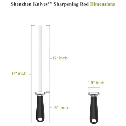 Ceramic Honing Rod by Shenzhen Knives –12-Inch