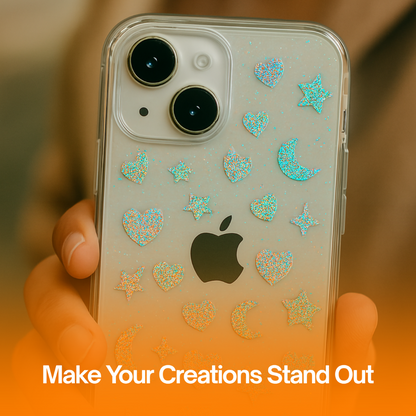 Holographic Sparkle Adhesive Vinyl Sheets by ONNCE, 12 x 11 Inch, 8-Pack