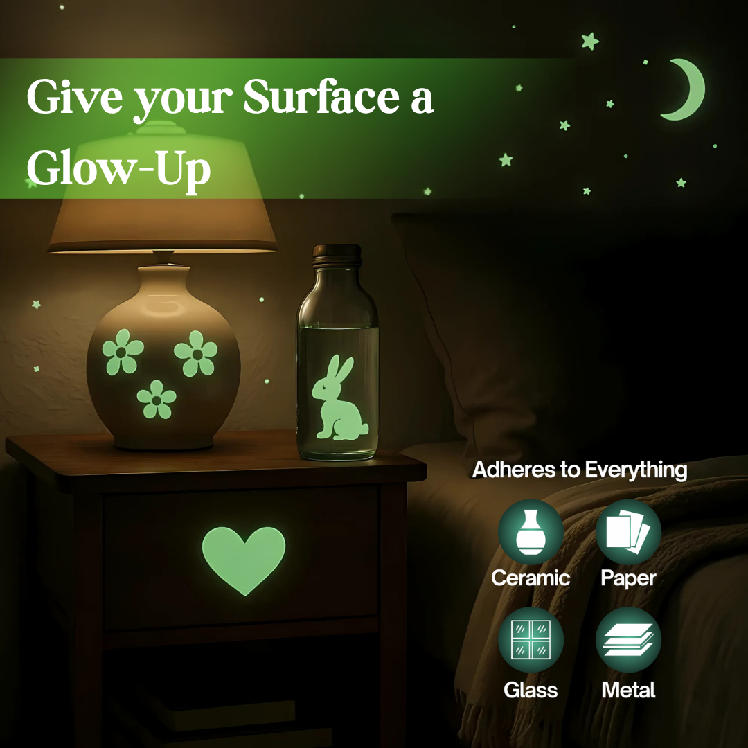 Glow in the Dark Permanent Adhesive Vinyl Sheets by ONNCE, 12 x 11 Inch, 5-Pack
