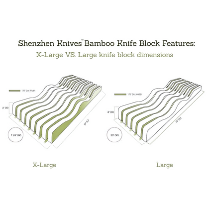 In-Drawer Bamboo Knife Block by Shenzhen Knives – Holds 10–15 Knives