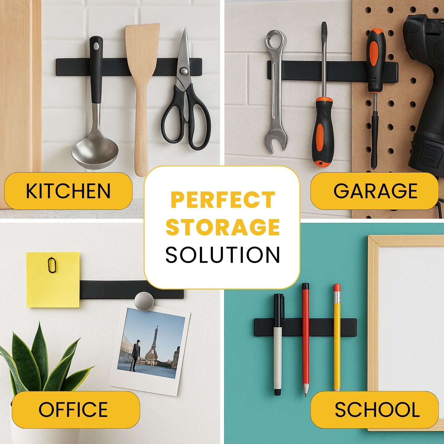 Magnetic Tape Strips by ONNCE, 1.26"" x 1ft , Pack of 5