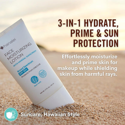 Face Moisturizing Lotion with Mineral Sunscreen SPF 50+ by Hanalei - 50ml