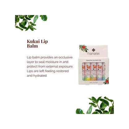 Kukui Lip Balm by Hanalei - Set of 5 (4.25g x 5)