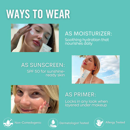 Face Moisturizing Lotion with Mineral Sunscreen SPF 50+ by Hanalei - 50ml