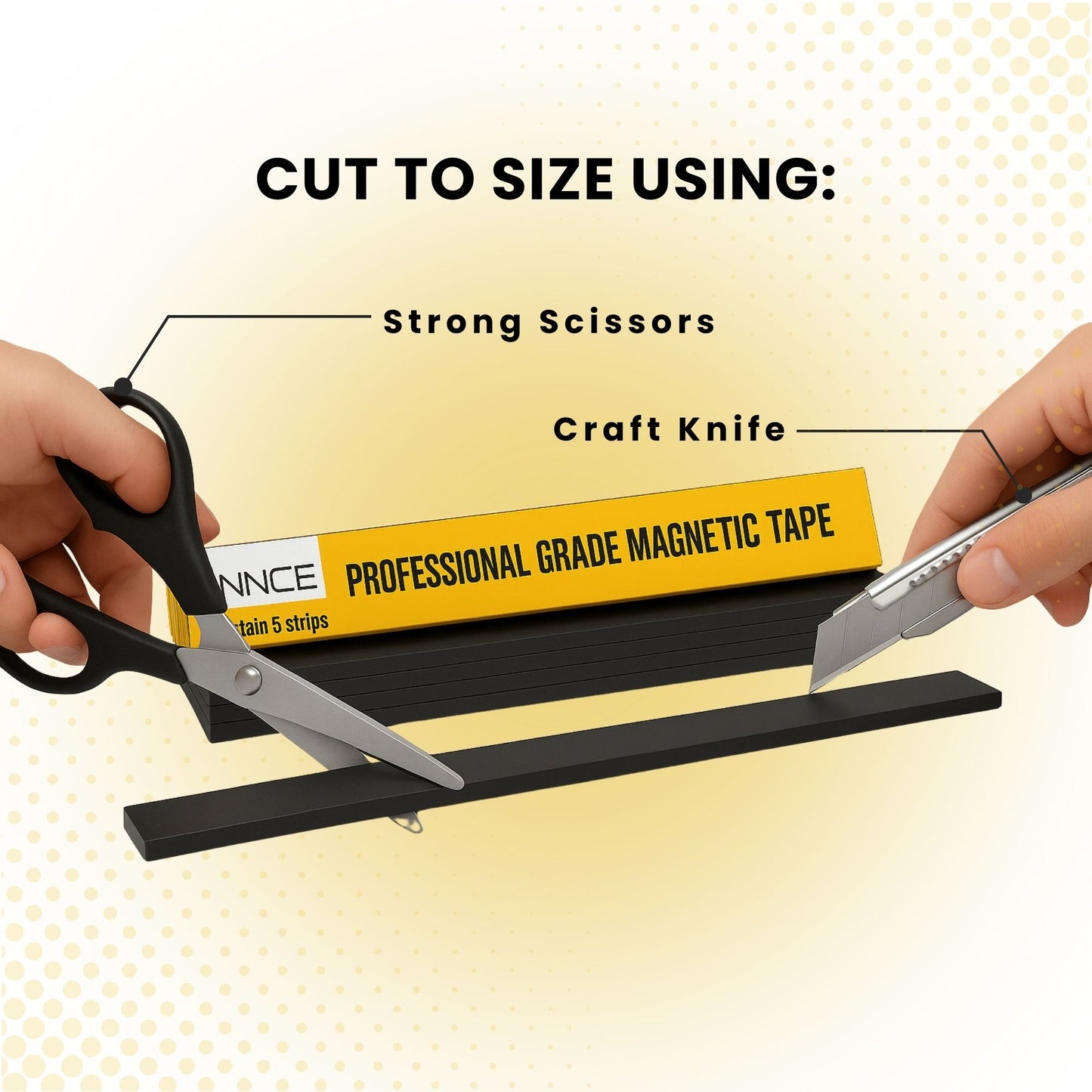 Magnetic Tape Strips by ONNCE, 1.26"" x 1ft , Pack of 5