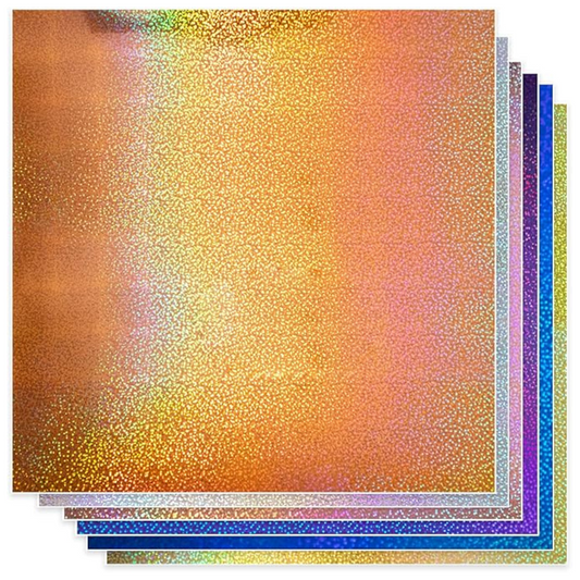 Holographic Sparkle Adhesive Vinyl Sheets by ONNCE, 12 x 11 Inch, 8-Pack