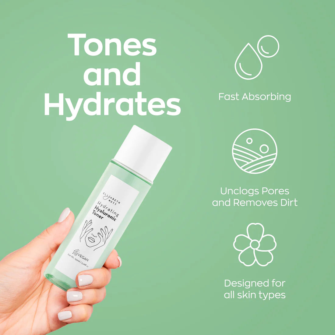 Hyaluronic Acid Face Toner by Elizabeth Mott - 150ml