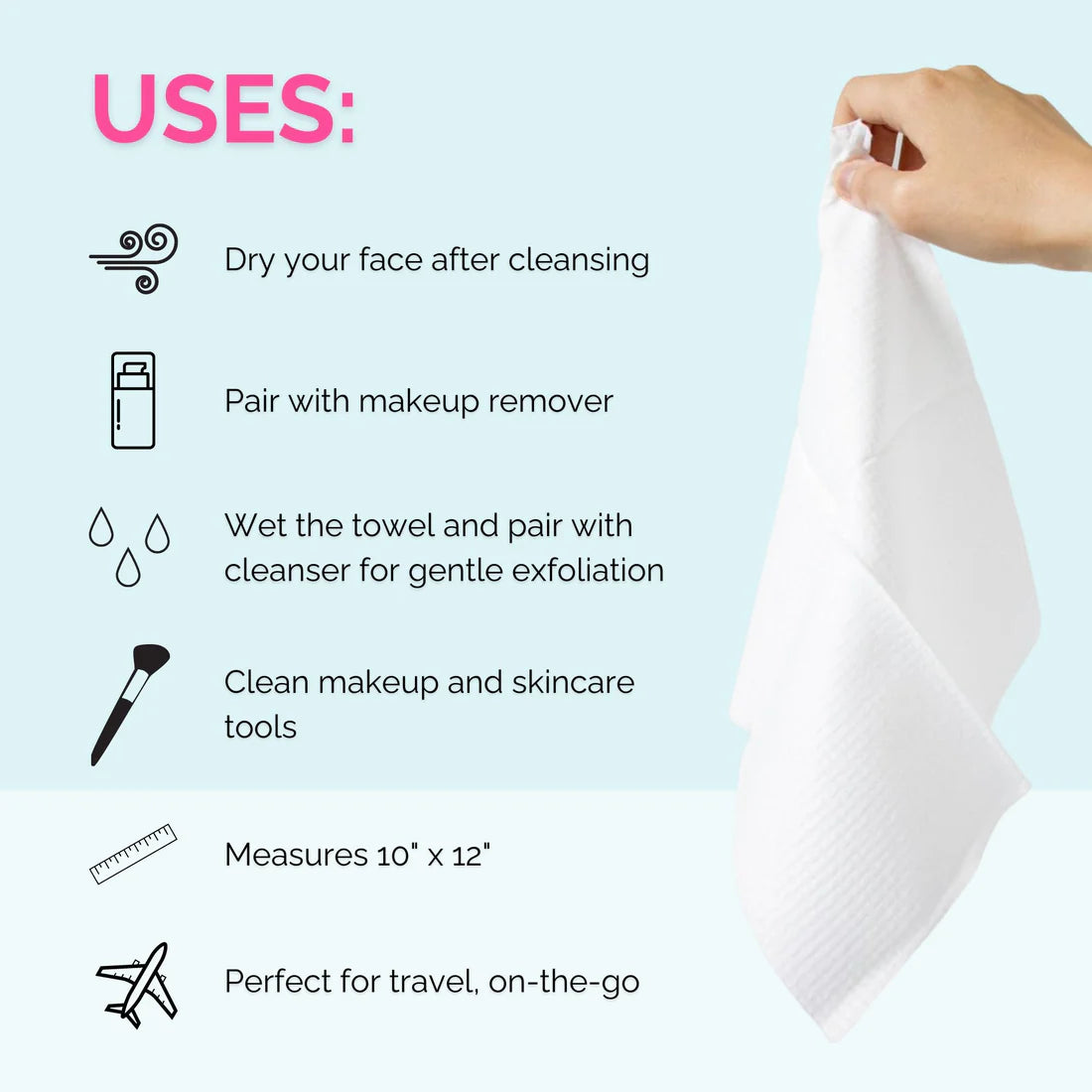 Thank Me Later Gentle Clean Face Towels by Elizabeth Mott - Pack of 50