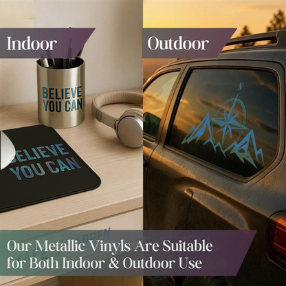 Black Metallic Holographic Vinyl Sheets by ONNCE, 12 x 11 Inch, 10-Pack